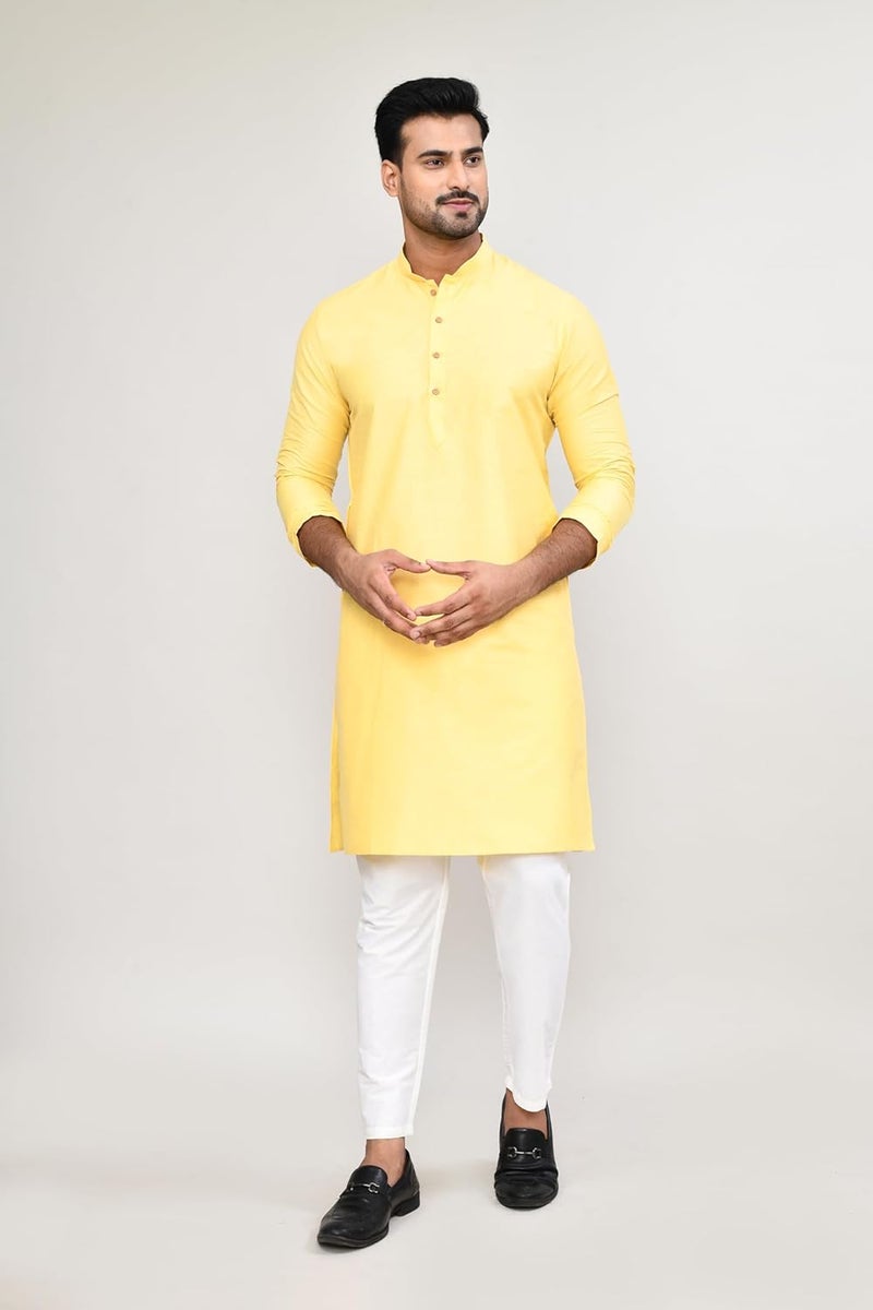 POLY2FAB Hathkargha Cotton Kurta for Men | Full Sleeve Regular Fit Kurta with Mandarin Collar | Traditional, Festive & Wedding Ethnic Wear - Image 4